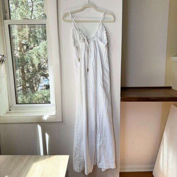 New Free People Lovey Maxi Dress Long Crochet Lace Summer Spring Cotton White - Picture 6 of 13